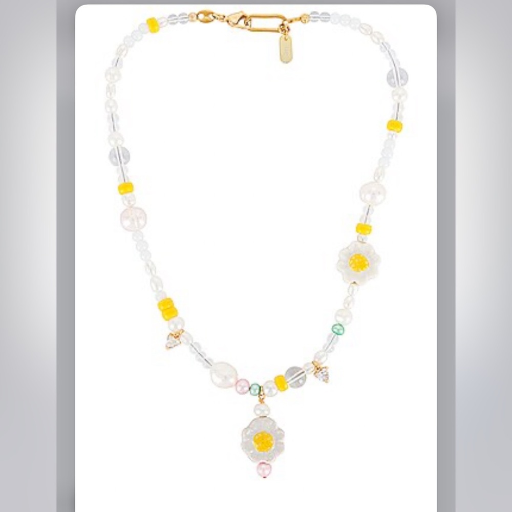 NOTTE Oopsy Daisy flower and pearl necklace from Revolve brand new